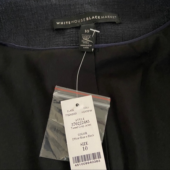 WHBM Navy Blue and Black Jacket 10 - Picture 5 of 5